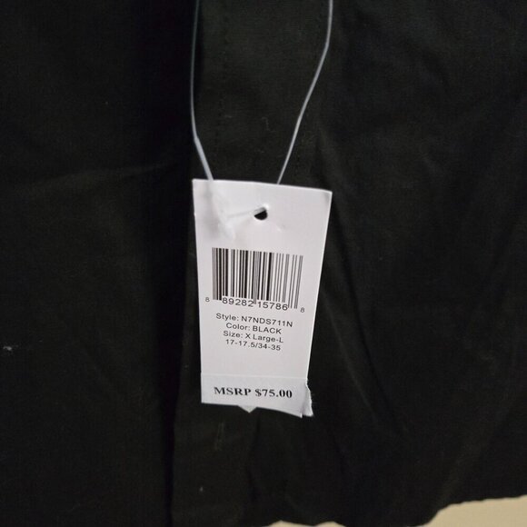 Nick Graham NWT Black Contrast Cuff Stretch Modern Fit Dress Shirt Size XL - Picture 3 of 6